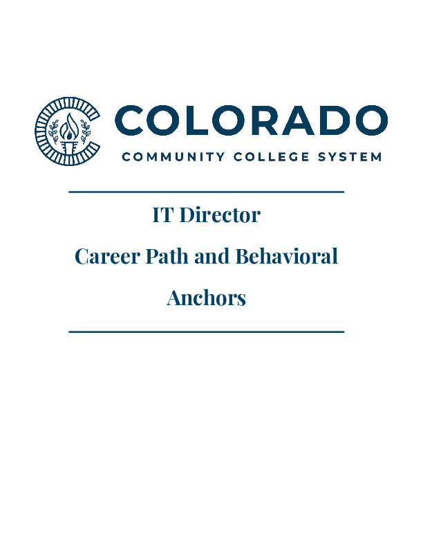 IT Director Career Path and Behavioral Anchors PDF