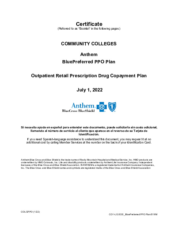 Anthem Blue Preferred PPO EOC 2022 PDF