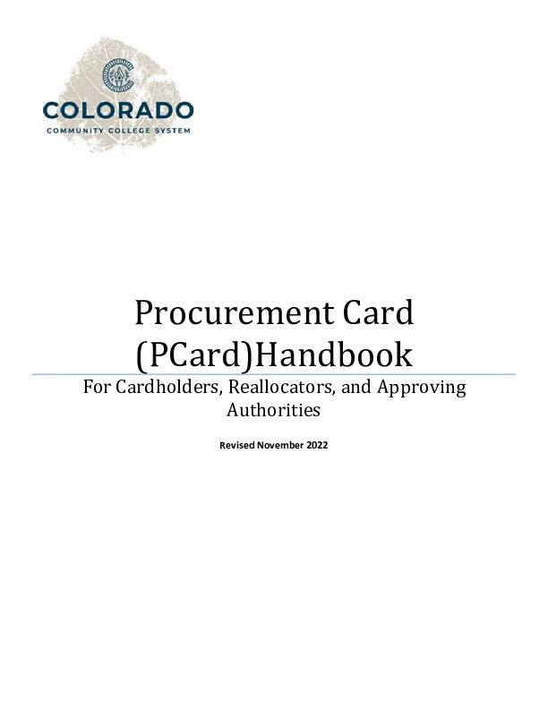 CCCS PCard Holder Handbook PDF
