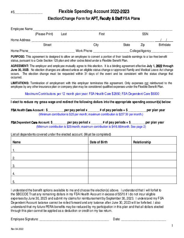 2022-2023 Flex Form PDF