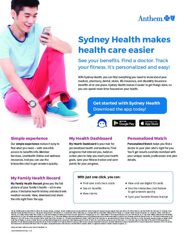 Anthem Sydney Health Flyer PDF