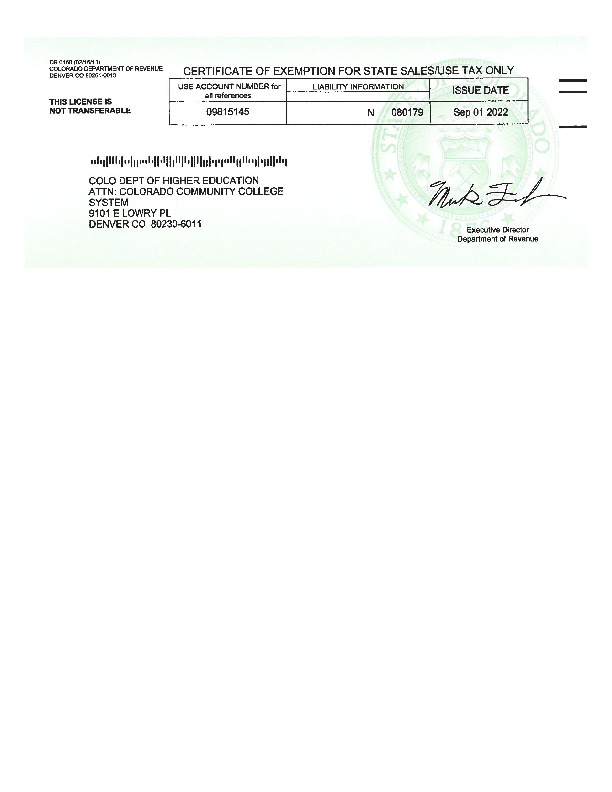 Tax Exemption Certificate PDF